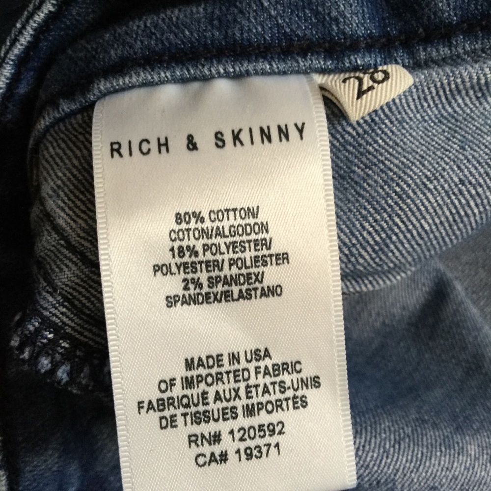 Rich & Skinny Jeans Skinny Leg Jeans Size 28 - Picture 5 of 10